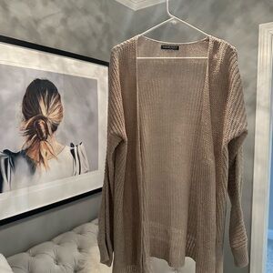 Banana Republic Taupe Open Knit Cardigan